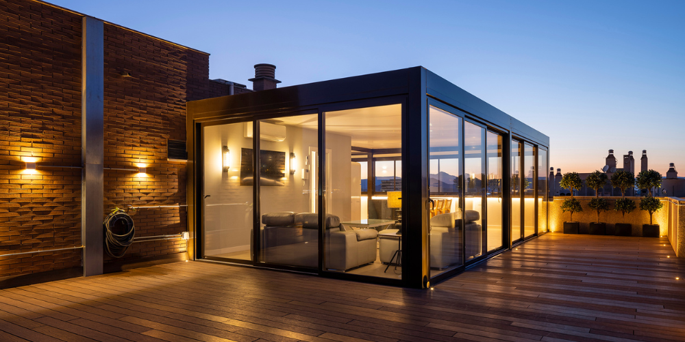 Cerramientos de cristal para terrazas con pérgolas