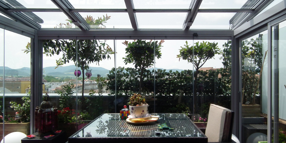 Cerramientos de cristal para terrazas con techos de cristal